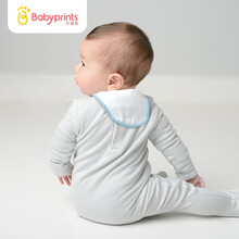 Babyprints婴儿吸汗巾儿童隔汗巾宝宝垫背巾纯棉纱布大号 白色念珠菌抑菌率>99% 5条装