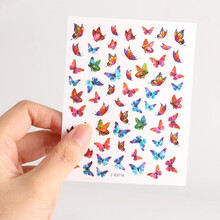 Y舞台化妆脸贴面贴画珍珠水钻六一节珍珠贴面妆泪钻眼妆脸上水钻饰品小贴片眼角装饰美甲亮钻舞台亮片 镭射 蝴蝶贴纸，14#