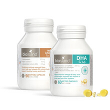 佰澳朗德Bio island 澳洲进口 儿童宝宝 dha 天然易吸收 软胶囊 藻油dha+乳钙90粒（个高聪明）