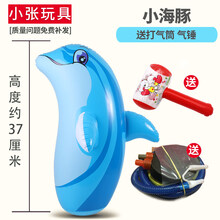 费雪（Fisher-Price）软积木。多款充气不倒翁玩具大号蜘蛛侠加厚儿童气球卡通生日礼物充气玩 花色 48cm海豚＋气筒