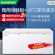 容声(Ronshen) 516升 冰柜商用 冷藏冷冻转换冷柜 节能 大容量 带锁单温双控卧式冰箱
