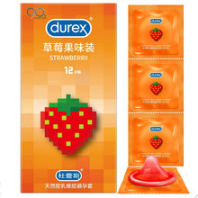 杜蕾斯特大号避孕套超薄大号56mm草莓水果味加大码直径35mm可口安全套口爱果香润滑情趣套计生用品 【果味体验】草莓12只