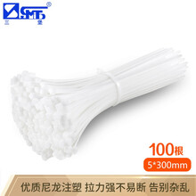 三堡（SMT）ZW-531扎带 多功能捆绑带束线带 自锁式尼龙扎线带 白色5*300mm(100条)