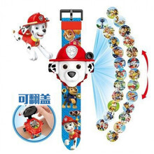 电子投影手表变形奥特曼钢铁蜘蛛侠冰雪奇缘金刚卡通翻盖儿童玩具男孩 毛毛