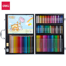 得力(deli)儿童涂鸦绘画大礼包 78件套礼盒水彩笔蜡笔彩铅油画棒画画本 男女孩玩具套装
