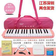 奇美DHS口风琴32键37键儿童中小学生用课堂教学初学者男孩女孩专用演奏级比赛用琴 37键口风琴粉色【全套配件】