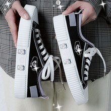 蓓尔帆布鞋女学生韩版百搭板鞋低帮平底休闲鞋2021新款网红街拍休闲鞋女 8962黑色 40