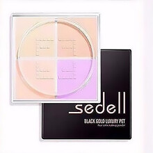 诗黛尔（sedell）四宫格定妆粉女 持久定妆清爽控油散粉空气蜜粉 01丝绸珍珠