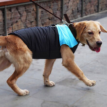 憨憨乐园 狗衣服秋冬加绒保暖外出御寒中大型犬泰迪拉布拉多法斗衣服 蓝色马甲3XL建议21-27斤内