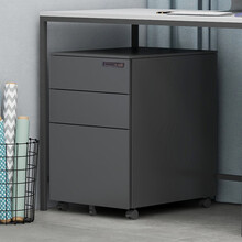 洛克菲勒移动抽屉文件桌下收纳柜铁皮活动储物矮柜带锁密码锁宽390深520小推柜