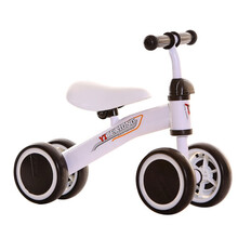 儿童单车 1-3岁 无脚踏板宝宝可升降四轮滑行车滑步车儿童平衡车 白色