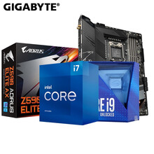 英特尔（Intel）i7 10700/11700K/10900K搭Z490/Z590CPU主板套装 Z590 AORUS ELITE AX i7 10700KF 8核/16线程3.8GHz