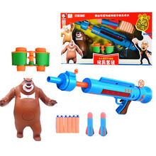 熊出没（Boonie  Bears)声光玩具枪套装 光头强电锯 帽子 男孩玩具电动枪软弹枪熊出没玩具 MG821套装