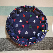 【店铺推荐】狗窝猫窝四季通用可洗棉窝垫子泰迪比熊中小型犬南瓜窝宠物用品 深蓝大树 大号+100除臭剂+咬绳+抱枕+尿片