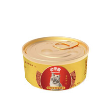 超市	贝恩趣猫罐头 猫零食  成猫幼猫湿粮白肉罐头金枪鱼+虾80g单罐
