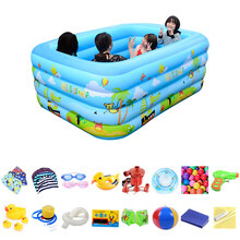 哈乐猫儿童游泳池宝宝洗澡家用大型加厚婴儿小孩超大号家庭充气水池幼儿园游泳池 抗晒2.1米四层印花游泳套餐