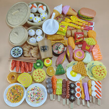 儿童过家家厨房玩具宝宝仿真食物套装早教蒸笼做饭早餐男孩女孩 中餐烤串89件(如图)