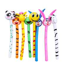 儿童充气玩具动物锤子小孩充气长棒大号塑料棍棒卡通春游广场地摊 5款+1个充气筒