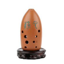 踏古10孔十孔红陶专业演奏型红陶双腔笔筒埙十孔埙乐器小孔设计多种图案可选 G调 静心