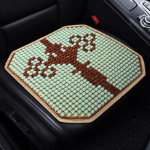 2021新款树脂玉石汽车坐垫夏季单片冰凉垫木珠子车居两用座垫腰靠方垫套装夏天透气三件套宝马奔驰座椅垫 树脂玉石-中国结驾驶位单座1个