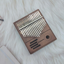 T9 拇指琴卡林巴琴拇指钢琴17音乐器非洲手指琴桃花心木单板kalimba琴初学便携儿童玩具易学 17音复古款【单板】