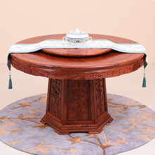 艺铭天下红木家具缅甸花梨（学名：大果紫檀）圆餐桌椅组合实木原木中式圆桌圆形饭桌餐厅歺桌 单桌 直径138*高80cm