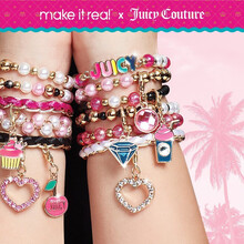 makeitreal串珠绕珠玩具女孩儿童手工穿珠子钻石玩具DIY项链手链施华洛世奇联名 粉色童话首饰套装4408