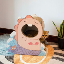 Tinypet小芥 恐龙猫抓板窝立式猫爪板耐磨多功能瓦楞纸窝猫咪用品 美人鱼阿香