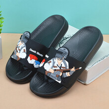 吃鸡夏季儿童拖鞋男中大童6-9-12岁家居防滑小学生男孩拖鞋青少年厚底绝地求生抖音网红潮 黑色 36码（内长约22.5CM）