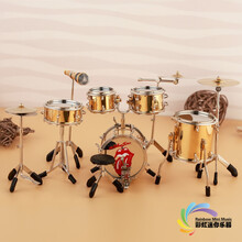 京炫（JINGXUAN)迷你镀金架子鼓爵士鼓模型摆件送老师男女朋友生日毕业教师节礼物 豪华款【滚石】【无底座】