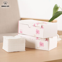 和匠（Worldlife） 日本家用盒装抽取式棉柔化妆棉全棉柔软洁面巾清洁抽取卸妆棉 80片 80枚入