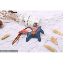 汽车挂件包包配饰H家小马挂件纯手工精缝羊皮女包挂饰H铂金包挂坠 桔色 16号旧蓝/龙瑕粉