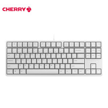 樱桃（CHERRY）G80-3000S TKL G80-3830LXAEU-0机械键盘 88键有线键盘 游戏键盘 无钢板PBT键帽 白色 茶轴
