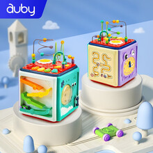 澳贝（AUBY）婴儿童玩具男孩女孩大尺寸探索认知六面体14种玩法绕珠运笔迷宫数字琴滑珠轨道461597