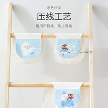 小田的世界 隔汗巾儿童吸汗巾纯棉婴儿汗巾垫背宝宝汗巾全棉3条装 欢乐小田系列M码3条装