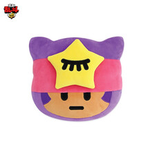 BRAWL STARS 脸型抱枕 可爱柔软卡通动漫周边萌趣靠枕 LINE FRIENDS荒野乱斗 沙迪 抱枕