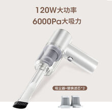 车载吸尘器车用无线充电汽车内家用两用专用小车型大功率强力迷你YONNAILI定制 白加强款-6000帕吸力+滤芯2只