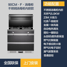 集成灶蒸烤一体搪瓷内胆 蒸箱烤一体 蒸箱烤箱消毒柜 自动清洗家用油烟机燃气灶套装环保灶威士伯 90CM消毒柜款 液化气