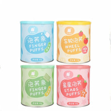 Ncubic恩库克儿童水果星星泡芙条宝宝磨牙手指零食 四种口味组合（每种口味一罐）