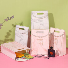 拜杰 礼品袋 5只装包装袋简约ins白卡纸手提袋节日送礼生日礼物送女友 大理石纹礼袋