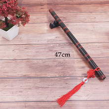 曲漾 舞蹈笛子萧演出服儿童影楼古装摄影拍摄竹笛汉服古风扇子长箫道具 2号黑色笛子