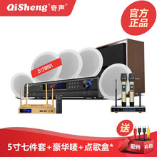 Qisheng/奇声 5.1吸顶音响家用家庭影院音箱套装 专业客厅KTV天花喇叭无线蓝牙语音点歌机 升级版+专业KTV无线话筒+网络点歌机