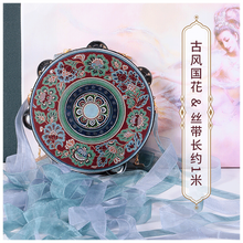 曲漾汉服拍照外景道具铃铛鼓唐宋风敦煌风手鼓带多色飘带流苏配饰发簪 古风国花飘带款单排