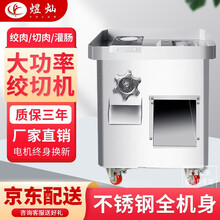 煜灿 商用绞肉机切肉机切片机不锈钢灌肠机大功率多功能两用切菜机切丝机电动 盆式绞切机(双铜芯电机)
