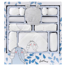 班杰威尔（BANJVALL）婴儿衣服春夏季薄款新生儿礼盒纯棉宝宝内衣套装满月用品 四季珍迪象白色 0-6个月