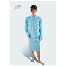 一次性手术衣加厚无纺布防护服隔离衣防尘纹绣工作服打农药实验服 蓝CEP防水拇指袍41克重 M