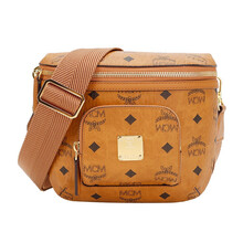 MCM  奢侈品 中性Visetos Klassik系列干邑色人造革配牛皮革小号腰包单肩斜挎包MMRBSKC07CO001