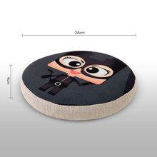 水果坐垫蒲团加厚圆形小号布艺地板打坐小凳子垫子飘窗榻榻米坐墩P 黑超人 4cm厚