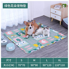 Hoopet 狗垫子宠物地垫夏天散热降温防撕咬猫咪狗狗睡垫耐咬垫板猫笼垫脚猫餐垫四季宠物窝垫子 绿色花朵绗缝防滑垫 M（建议50斤内使用）