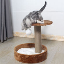 猫抓板磨爪器剑麻猫爪板猫咪用品玩具猫抓柱猫爬柱立式剑麻猫爬架 101-1牛毛黄